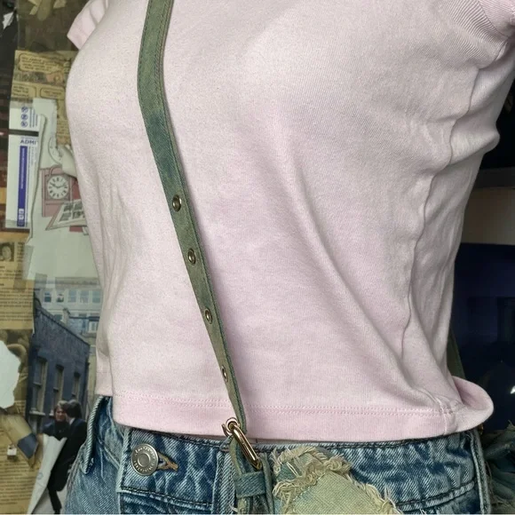 Distressed Patchwork Denim Crossbody Bag - Picture 4 of 8